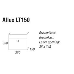 Brievenbus Allux LT150 antraciet met grijze klep