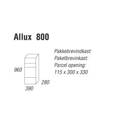 Pakketbrievenbus Allux 800 zwart - deurtje achterzijde
