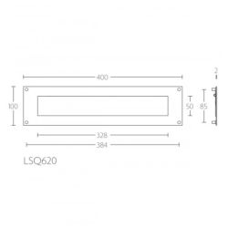 Formani Square LSQ620 briefplaat 400x100 mat RVS