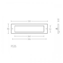 Formani Timeless F535 briefplaat recht messing ongelakt