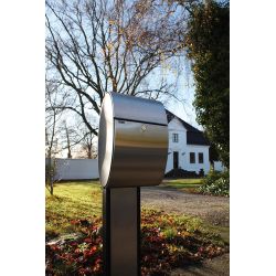 Brievenbus statief Allux 1001 zwart/RVS