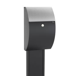 Brievenbus Allux 7000 zwart met RVS klep