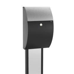 Brievenbus Allux 7000 zwart met RVS klep