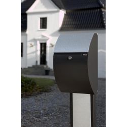 Brievenbus Allux 7000 zwart met RVS klep