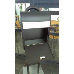 Brievenbus Allux 5000 zwart met grijze klep