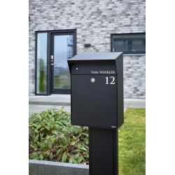 Design brievenbus met LED-verlichting Allux Bjørn - zwart