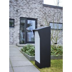 Pakketbrievenbus met LED-verlichting Allux Bjørn - zwart/grijs