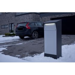 Pakketbrievenbus met LED-verlichting Allux Bjørn - zwart/grijs