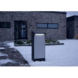 Pakketbrievenbus met LED-verlichting Allux Bjørn - zwart/grijs