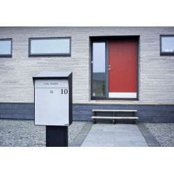 Design brievenbus met LED-verlichting Allux Bjørn - zwart/grijs