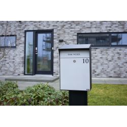 Design brievenbus met LED-verlichting Allux Bjørn - zwart/grijs