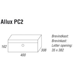 Systeembrievenbus Allux PC2 afmetingen