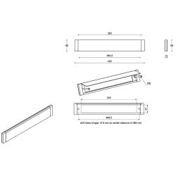Formani Square LSQ380 briefplaat binnen massief RVS