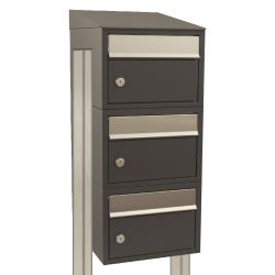 Brievenbusunit Brickset met statief 3-hoog met dak - antraciet