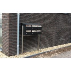 Brievenbusunit Brickset met statief 2-breed 2-hoog met dak - antraciet