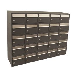 Brievenbusunit Brickset 5-breed 5-hoog met dak - antraciet