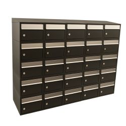 Brievenbusunit Brickset 5-breed 5-hoog met dak - zwart