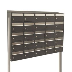 Brievenbusunit Brickset met statief 5-breed 5-hoog met dak - antraciet