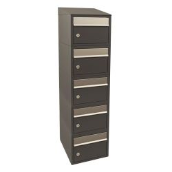 Brievenbusunit Brickset wand 5-hoog met dak - antraciet