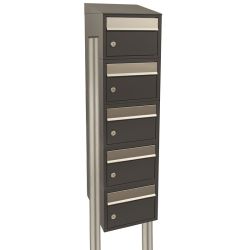Brievenbusunit Brickset met statief 5-hoog met dak - antraciet