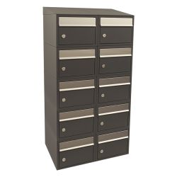 Brievenbusunit Brickset wand 2-breed 5-hoog met dak - antraciet