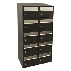 Brievenbusunit Brickset wand 2-breed 5-hoog met dak - zwart