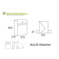 Design brievenbus Allux Holscher zwart