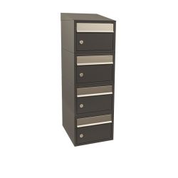 Brievenbusunit Brickset wand 4-hoog met dak - antraciet