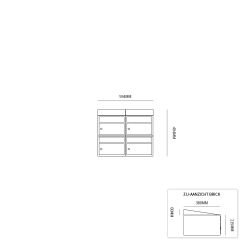 Brievenbusunit Brickset wand 2-hoog met dak - antraciet