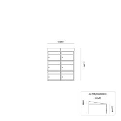 Brievenbusunit Brickset met statief 2-breed 2-hoog met dak - antraciet