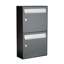 Brievenbusunit Flow set wand 2-hoog - antraciet