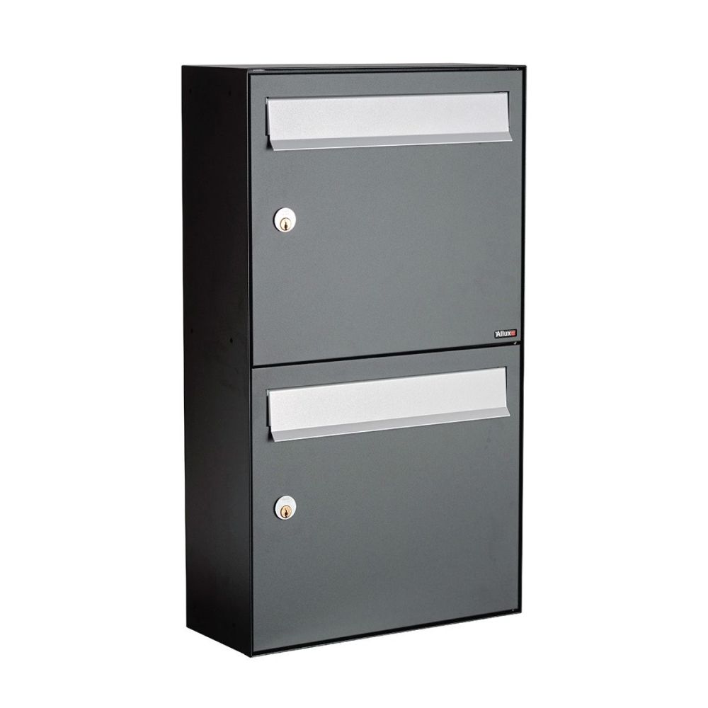Brievenbusunit Flow set wand 2-hoog - antraciet