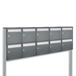 Brievenbusunit Flow set vrijstaand 5-breed, 2-hoog - antraciet