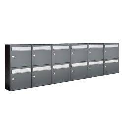 Brievenbusunit Flow set wand 6-breed, 2-hoog - antraciet