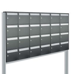 Brievenbusunit Flow set vrijstaand 6-breed, 4-hoog - antraciet