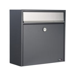 Brievenbus Allux 250 antraciet met RVS klep