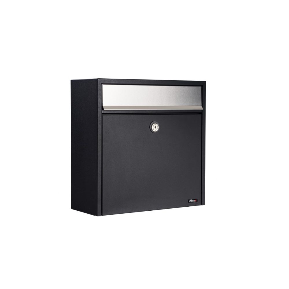 Brievenbus Allux 250 zwart met RVS klep