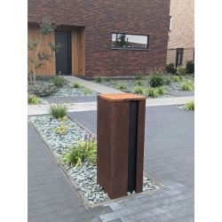 Geroba pakketbrievenbus Collu - Combo cortenstaal/zwart