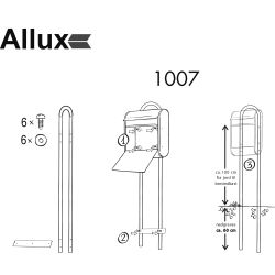 Brievenbus statief Allux 1007 zwart
