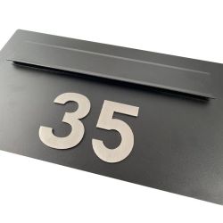 STOER! Briefplaat XL 340x195mm. - zwart