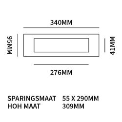 STOER! Briefplaat Basaltgrijs 340x95mm.
