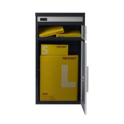 Brievenbus met pakketvak SafePost Tiamat 65 - antraciet/zilvergrijs