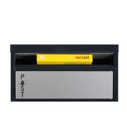 Brievenbus met pakketvak SafePost Tiamat 65 - antraciet/zilvergrijs