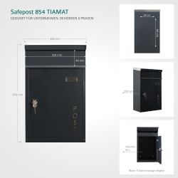 Brievenbus SafePost Tiamat 854 - antracietgrijs