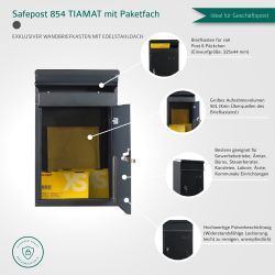 Brievenbus SafePost Tiamat 854 - antracietgrijs
