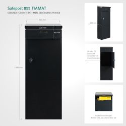 Vrijstaande brievenbus SafePost Tiamat 855 - antracietgrijs