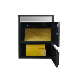 Brievenbus met klein pakketvak SafePost Tiamat 921 - antracietgrijs