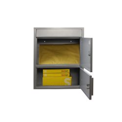 Brievenbus met klein pakketvak SafePost Tiamat 921 - zilvergrijs