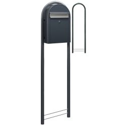 Brievenbus Bobi Classic - donkergrijs/RVS klep