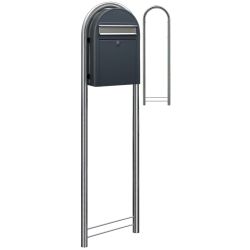 Brievenbus Bobi Classic - donkergrijs/RVS klep